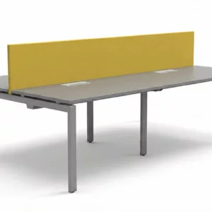 Bureau bench professionnel quatre poste avec cloison acoustique