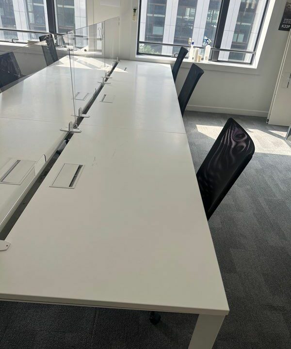 Bureau Bench Face à Face – 160x80 cm – Blanc – Plateau Mélaminé – Open Space – Image 4