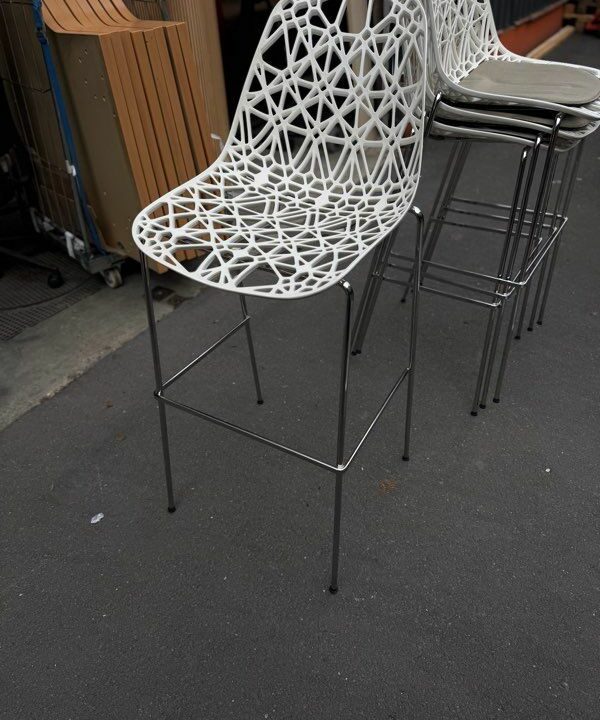 Tabouret Haut Design Crassevig Blanc Made in Italy