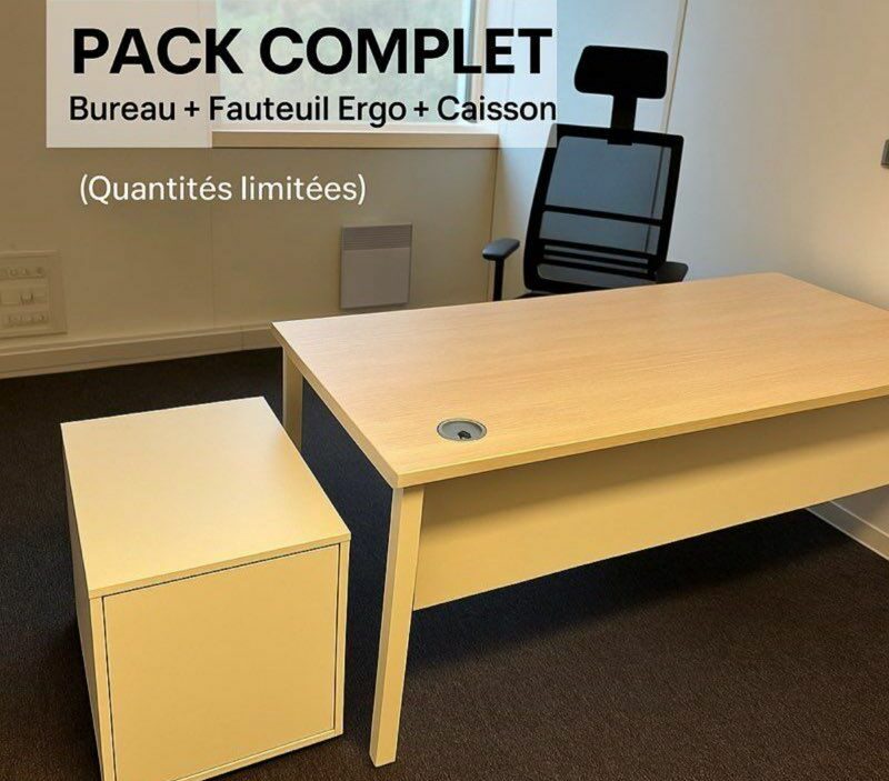 Pack poste de travail professionnel – Mobilier bureau d’occasion – 150 HT – Image 4