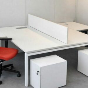 Bureau bench 2 postes open space avec cloison – mobilier pro occasion