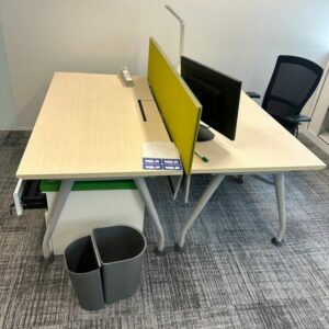 Bureau Bench 2 Personnes 140 cm ou 160 cm Beige