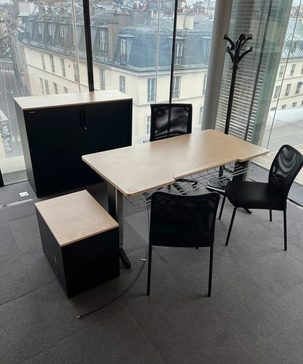 Postes de Travail Complet pour une Personne - Bureau, Fauteuil Ergonomique, Caisson – Image 3