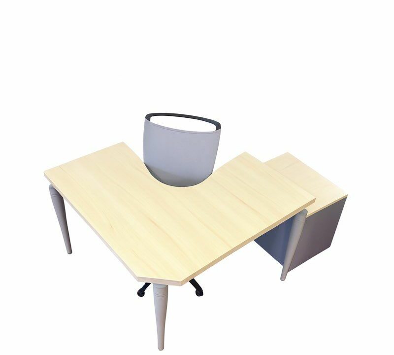 Bureau d'angle professionnel – 120 × 120 cm – Bois – Très bon état – Pro – Image 3