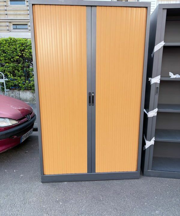 Armoire rideaux métallique 200x120 cm rangement bureau professionnel