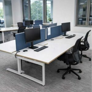 Bureaux bench 4 postes face à face – mobilier professionnel d’occasion