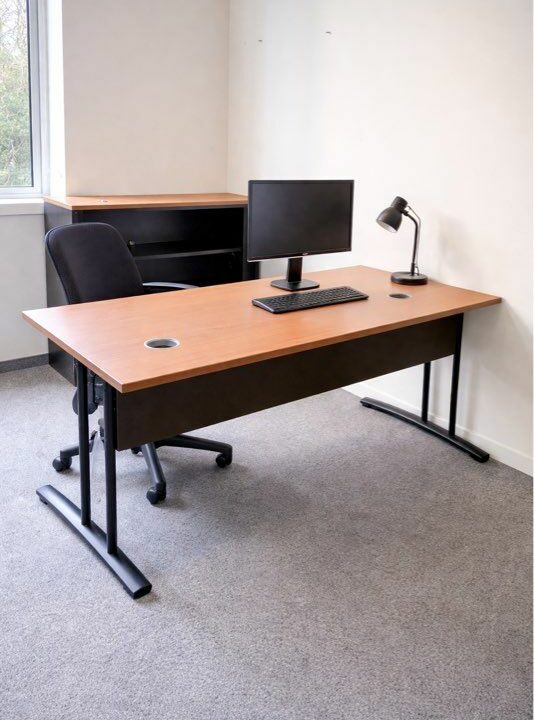 Poste de travail complet 160x80 avec fauteuil ergonomique – Image 3