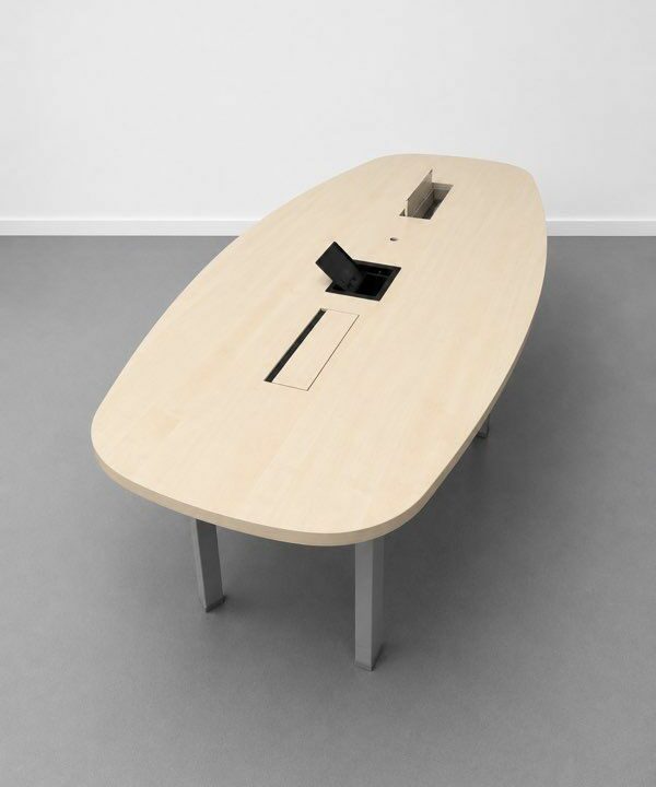 Table de réunion Haworth 240 x 120 cm avec trappes de connexion – 8 à 10 personnes – Image 2