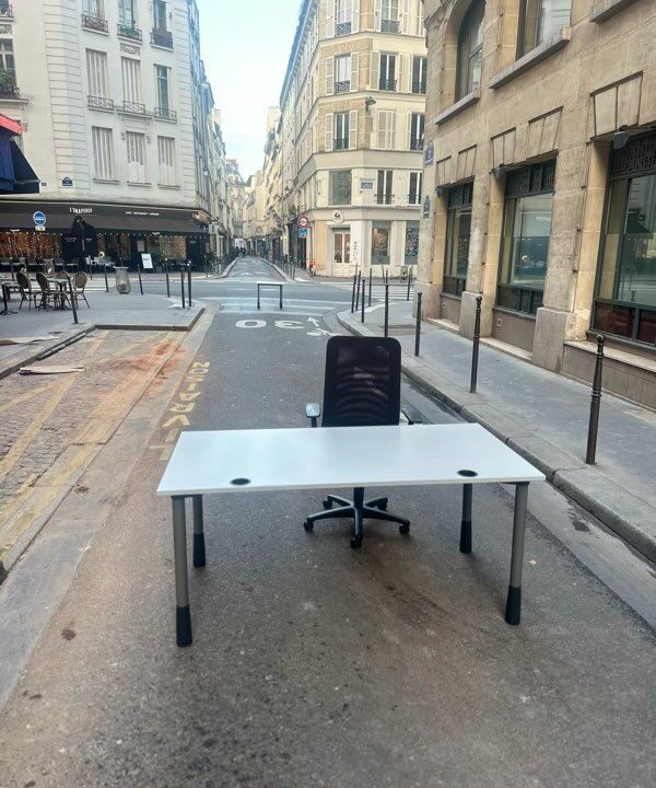 Bureau Droit Kinnarps – 160x80 cm – Plateau Blanc / Piétement Métal Gris – Occasion Pro – Image 2