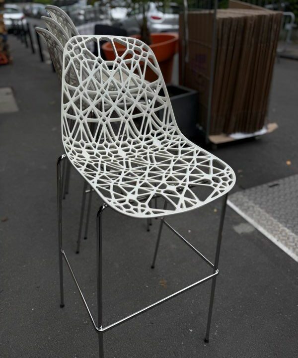 Tabouret Haut Design Crassevig Blanc Made in Italy – Image 5