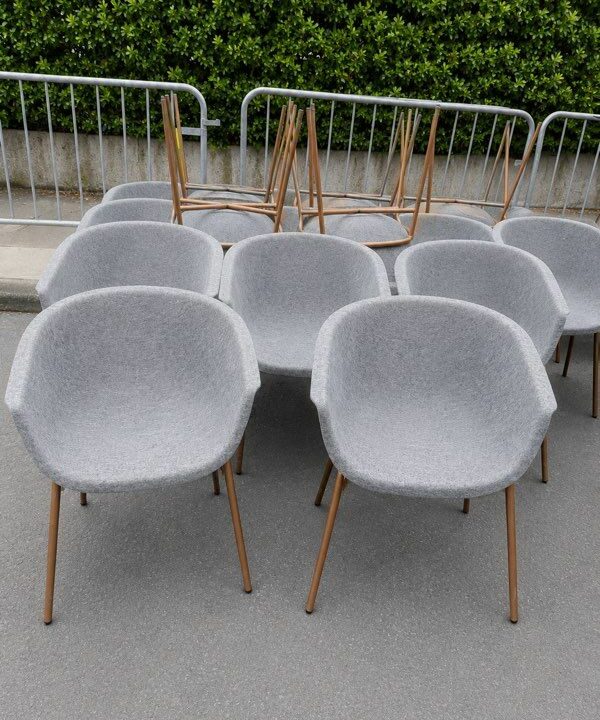 Chaise Design Professionnelle Tissu Gris pour Restaurant