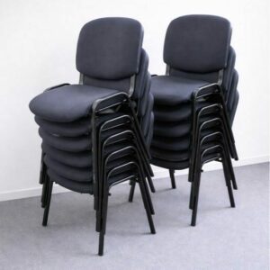 Chaise conférence empilable noire professionnelle