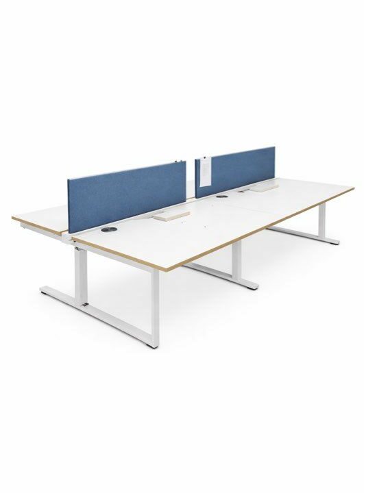 Bureaux bench 4 postes face à face – mobilier professionnel d’occasion – Image 3