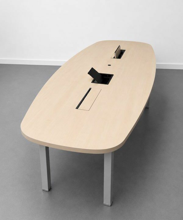 Table de réunion Haworth 240 x 120 cm avec trappes de connexion – 8 à 10 personnes – Image 5