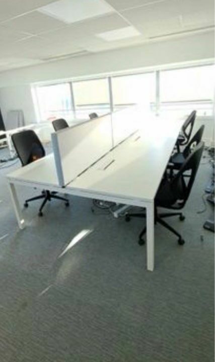 Bench bureau 6 postes face à face 160x80 – Open Space professionnel blanc – Image 4