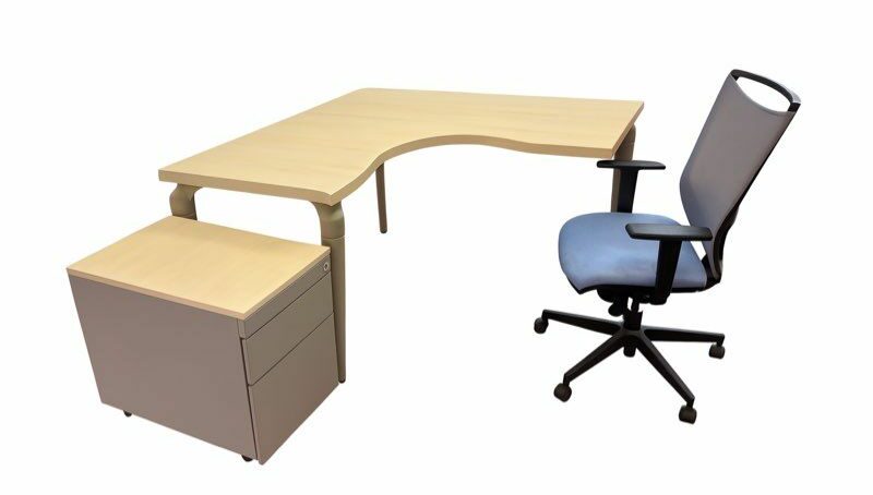 Bureau d'angle professionnel – 120 × 120 cm – Bois – Très bon état – Pro – Image 4