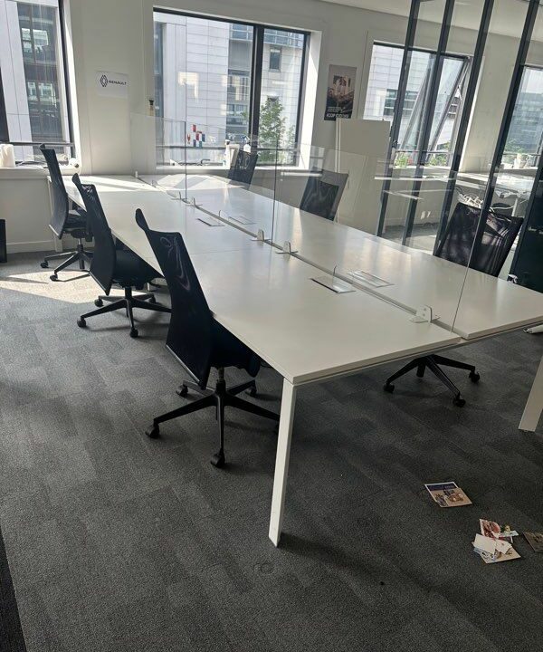 Bureau Bench Face à Face – 160x80 cm – Blanc – Plateau Mélaminé – Open Space