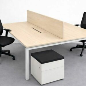 Bench bureau 2 personnes avec séparation + gestion câbles – pro occasion