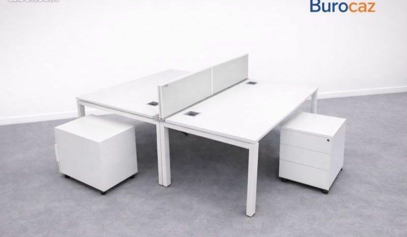 Bureau bench face à face 2 postes open space professionnel – Image 5