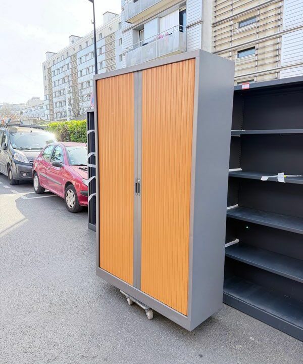 Armoire rideaux métallique 200x120 cm rangement bureau professionnel – Image 5